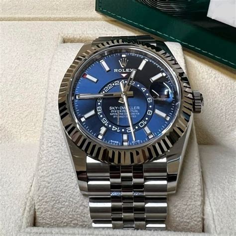 rolex blue skydweller|rolex sky dweller for sale.